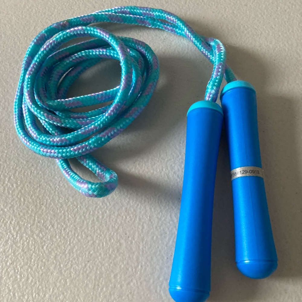Jump Rope Blue Child Size Plastic Handles No Maker is Listed